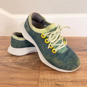 Allbirds Wool Dasher Mizzle Running Athletic Sneaker Green Yellow Size 7